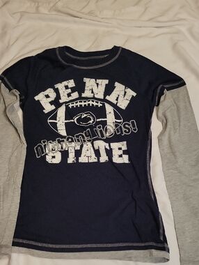 Soffe Navy and Gray Penn State Long Sleeve Tee